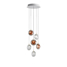 Load image into Gallery viewer, BOMMA Lens 6 Piece Pendant Amber/Smoke Grey