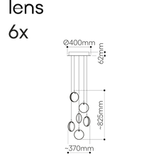 Load image into Gallery viewer, BOMMA Lens 6 Piece Pendant Amber/Smoke Grey