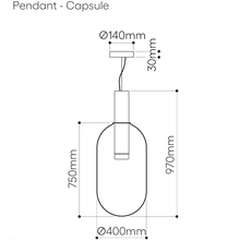 Load image into Gallery viewer, BOMMA Phenomena Pendant Capsule Smoke/Gold