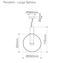 Load image into Gallery viewer, BOMMA Phenomena Pendant Sphere Smoke/Gold