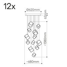 Load image into Gallery viewer, BOMMA Pyrite 12 Piece Chandelier