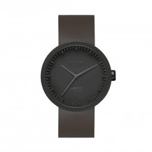 Load image into Gallery viewer, Tube watch D42 matt black with brown leather strap