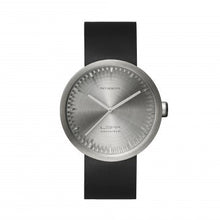 Load image into Gallery viewer, LEFF Tube watch D38 steel with black leather strap