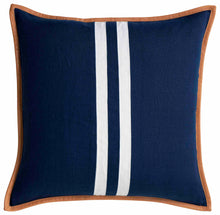 Load image into Gallery viewer, Riva Navy linen stripe blue cushion (50 x 50)