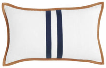 Load image into Gallery viewer, Riva Navy linen stripe blue cushion (50 x 50)