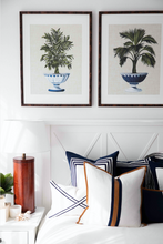 Load image into Gallery viewer, Riva Navy linen stripe blue cushion (50 x 50)