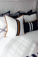 Load image into Gallery viewer, Portofino linen stripe white cushion (50 x 50)