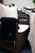 Load image into Gallery viewer, Cable knit black throw (130 x 170)