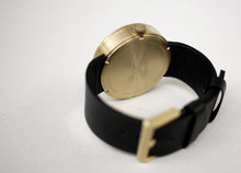 Load image into Gallery viewer, LEFF Tube watch D42 brass with black leather strap