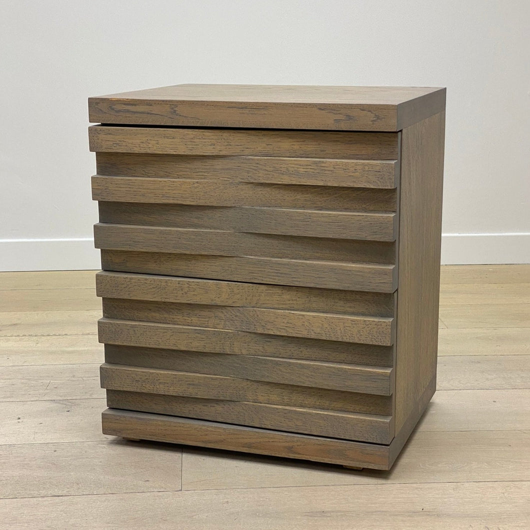 Solid oak 'wave' Drawers, smoked and white oiled