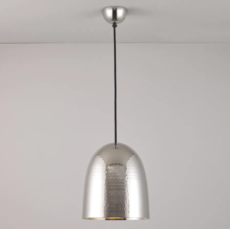 'Stanley' hammered nickel pendant light (Medium)