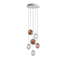 Load image into Gallery viewer, Lens 6 Piece Pendant Amber/Smoke Grey
