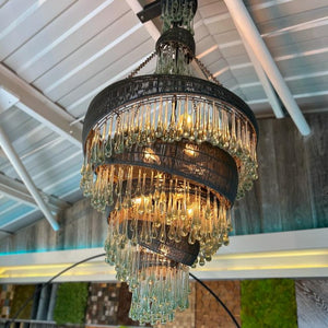 Tumble Anthracite and Glass Chandelier