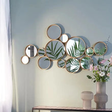 Load image into Gallery viewer, Gold Finish Fifteen Circles Mirror
