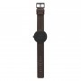 Tube watch D42 matt black with brown leather strap