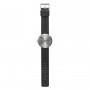 Tube watch D42 steel with black leather strap