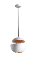 Load image into Gallery viewer, Here Comes The Sun (white &amp; copper pendant light) - small
