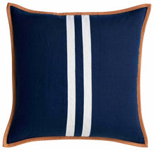 Load image into Gallery viewer, Riva Navy linen stripe blue cushion (50 x 50)
