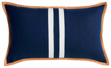 Load image into Gallery viewer, Riva Navy linen stripe blue cushion (30 x 50)
