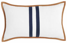Load image into Gallery viewer, Riva Navy linen stripe blue cushion (50 x 50)

