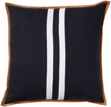 Load image into Gallery viewer, Portofino stripe black cushion (50 x 50)
