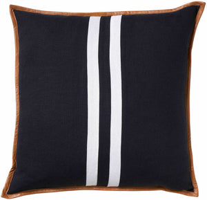 Portofino stripe black cushion (50 x 50)