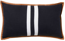 Load image into Gallery viewer, Portofino stripe black cushion (30 x 50)
