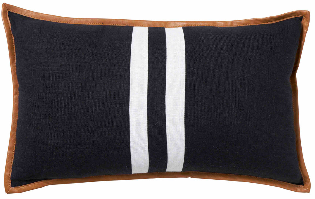Portofino stripe black cushion (30 x 50)