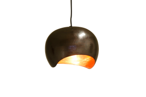 Industrial half moon copper pendant light