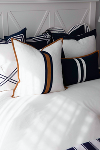 Riva Navy linen stripe blue cushion (30 x 50)