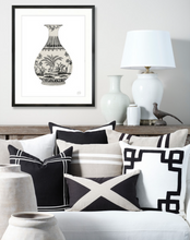 Load image into Gallery viewer, Linen key black cushion (50 x 50)
