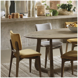 Nordic saffron velvet dining chair