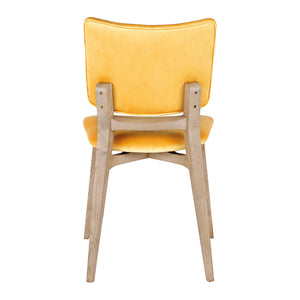 Nordic saffron velvet dining chair