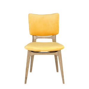 Nordic saffron velvet dining chair