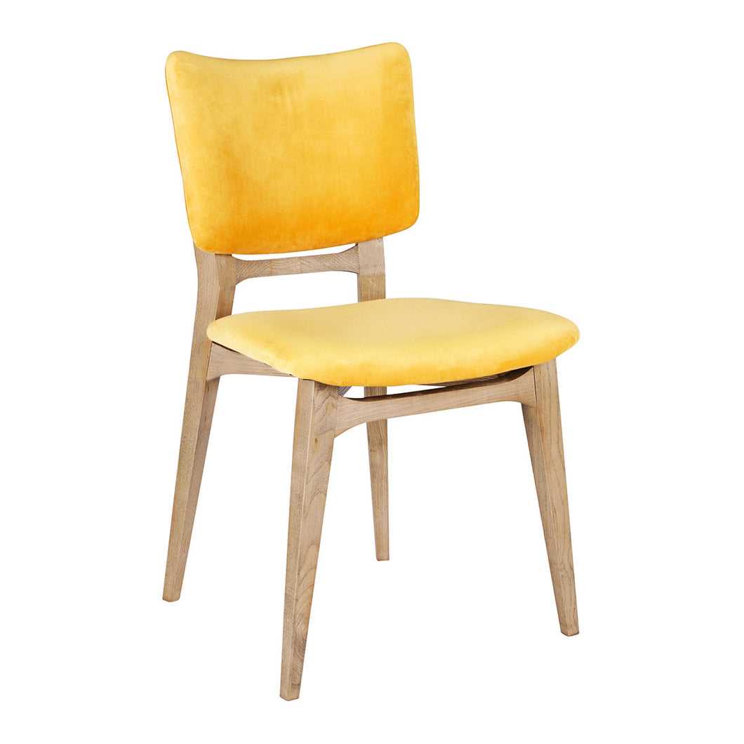Nordic saffron velvet dining chair